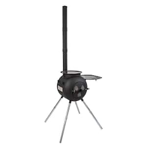 1000 sq. ft. Ozpig Outdoor Portable Wood-Burning Stove and Grill
