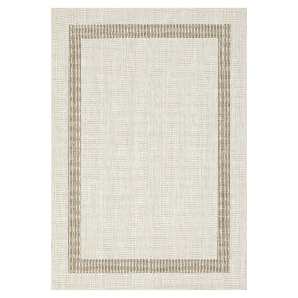 Azelia Ivory and Jute 4 ft. x 6 ft. Indoor/Outdoor Area Rug