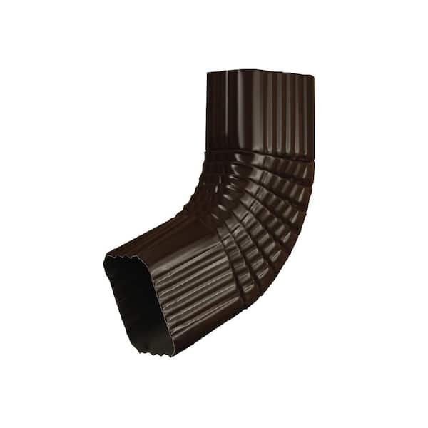 3 in. x 4 in. Musket Brown Aluminum Downspout B-Elbow