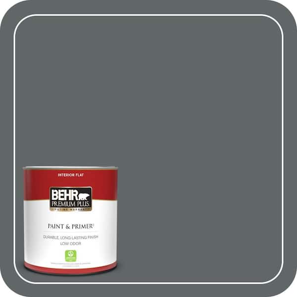 BEHR PREMIUM PLUS 1 qt. #N450-6 Binary Star Flat Low Odor Interior Paint & Primer