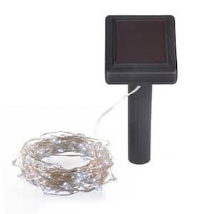Hunnykome Outdoor 36 ft. Solar Micro LED String Light with 200 Cool White LEDs