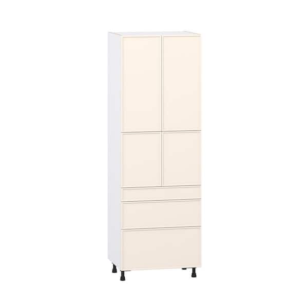 Fairview Washed Linen Slim Shaker Assembled Pantry Kitchen Cabinet with 5 Drawers (30 in. W x 89.5 in. H x 24 in. D)