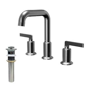 Gillingham Widespread 2-Handle Three Hole Bathroom Faucet with Matching Pop-up Drain in Gunmetal Gray