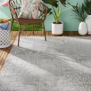 Malibu Pineapple Taupe/Ivory 8 ft. x 10 ft. Indoor/Outdoor Area Rug