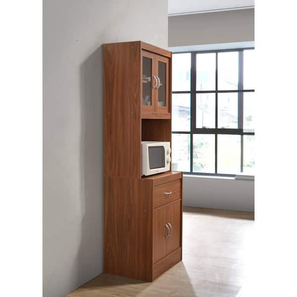 HODEDAH China Cabinet Cherry with Microwave Shelf HIKF96 CHERRY
