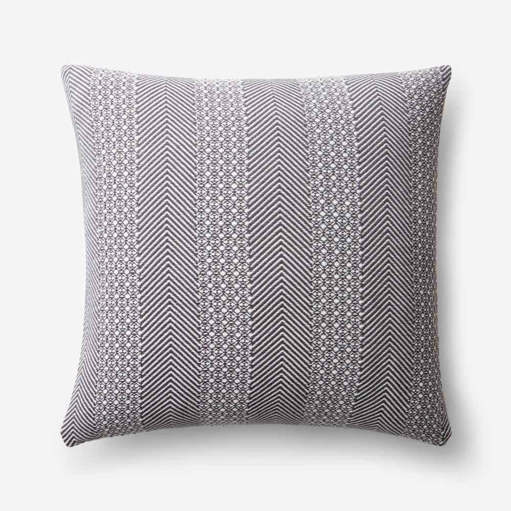The Company Store Kerela Decorative Gray 20 in. x 20 in. Throw Pillow