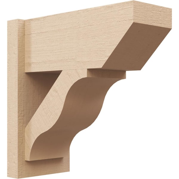 Ekena Millwork 8 in. x 18 in. x 18 in. Funston Slat Rough Cedar Woodgrain Timberthane Polyurethane Outlooker, Primed Tan