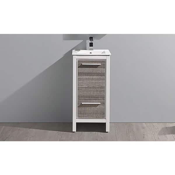 Allier Rio 16 in. Modern Bathroom Vanity Cabinet in Ash Gray