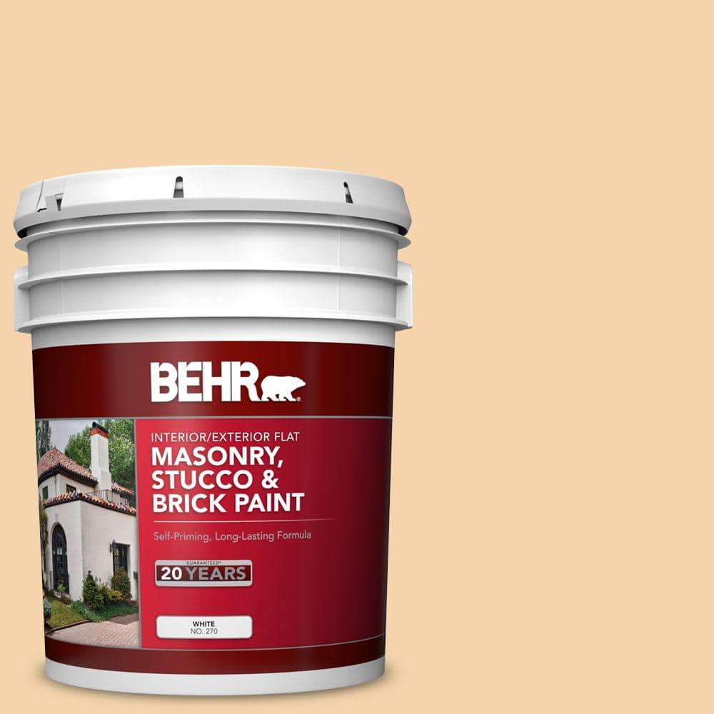 5 gal. #PPU6-08 Pale Honey Flat Interior/Exterior Masonry, Stucco and Brick