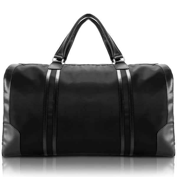 McKLEIN Pasadena, 20 in. Black Nano Tech-Light Nylon with Leather Trim Carry-all Duffel