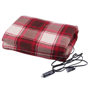 12-Volt Heated Travel Blanket in Red Plaid