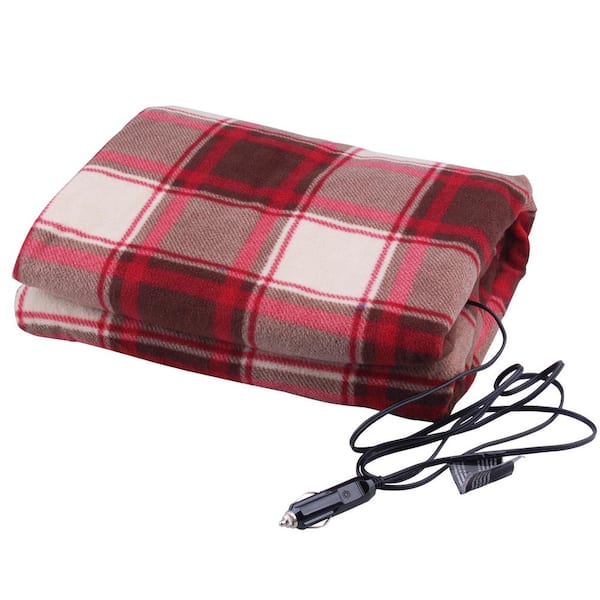 Ultra Performance 12-Volt Heated Travel Blanket in Red Plaid