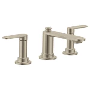Greenfield 8 in. Widespread Double Handle Bathroom Faucet in Brushed Nickel (Valve Included)