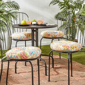 Jamboree Paisley 15 in. Round Outdoor Seat Cushion (4-Pack)