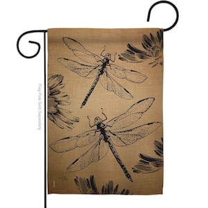13 in. x 18.5 in. Dragonfly Bugs and Frogs Garden Flag 2-Sided Friends Decorative Vertical Flags