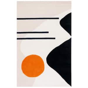 Rodeo Drive Beige/Black 4 ft. x 6 ft. Abstract Area Rug