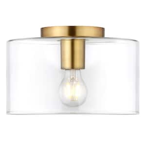 Henri 10 in. Brass Flush Mount with Glass Shade