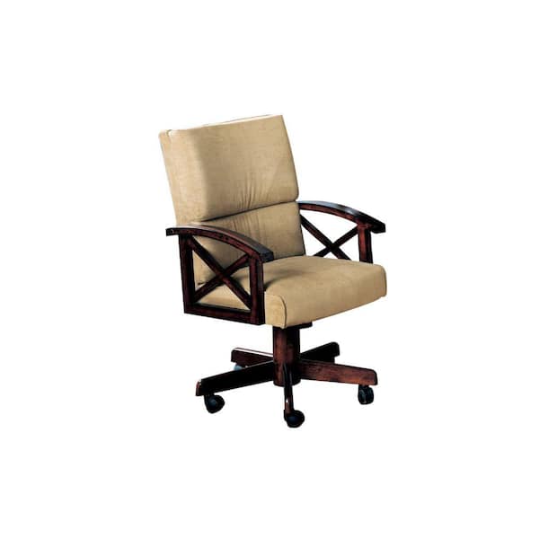 Benjara Upholstered Brown Arm Game Chair