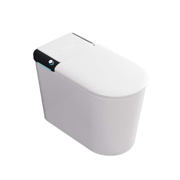 Elongated One-Piece Bidet Toilet 1.0/1.28 GPF in White with Auto Flush, Heated Seat,Warm Air Dryer,Remote & Knob Control