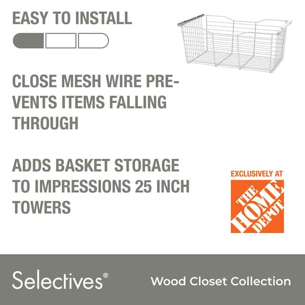 9.5 in. H x 23.25 in. W White Steel 1-Drawer Close Mesh Wire Basket