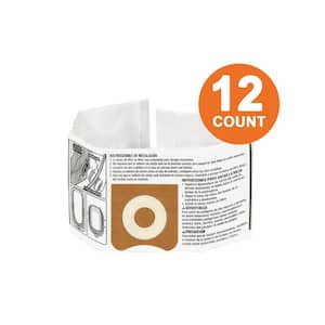 High-Efficiency Size C Dust Collection Bags for 3 to 4.5 Gallon and HD06001 RIDGID Wet/Dry Shop Vacuums (12-Pack)