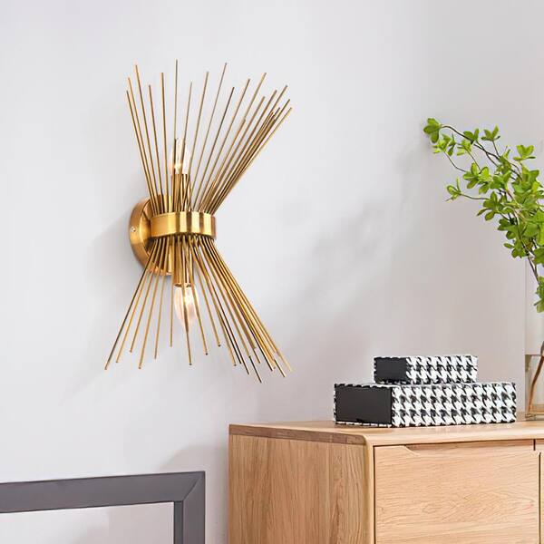 HUOKU NIMBUS 2-Light 11.02 in. W Brass Wall Sconce Up and Down