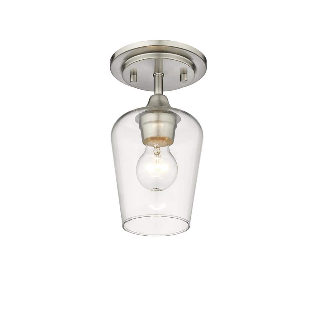 Joliet Brushed Nickel 9.5" Contemporary Flush Mount Ceiling Light