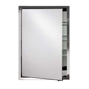 Urban Steel 22 in. W x 28 in. H Recessed or Surface Mount Large Framed Mirror Medicine Cabinet in Brushed