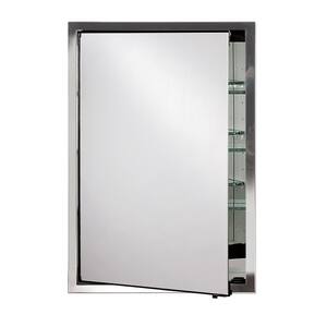 Urban Steel 15.5 in. W x 28 in. H Recessed or Surface Mount Small Framed Mirror Medicine Cabinet in Polished