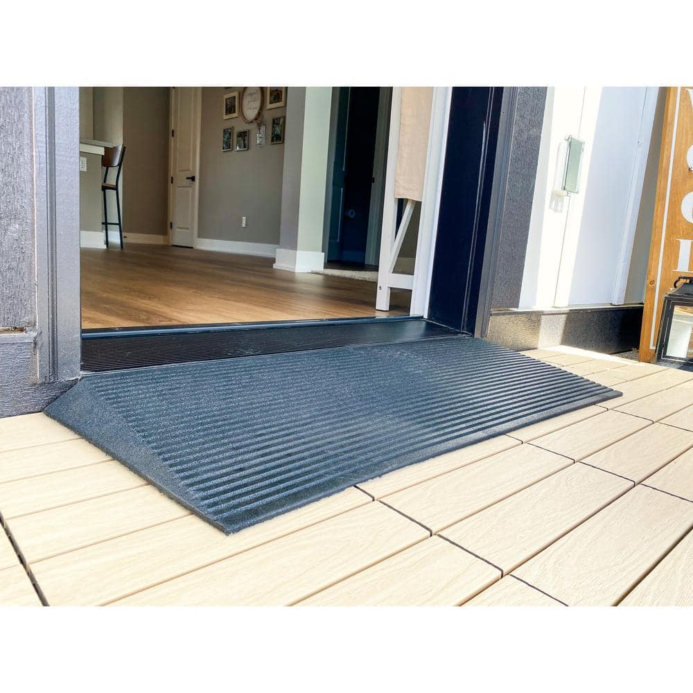 EZ-ACCESS 1.5 Inch Black Rubber Angled Entry Mat