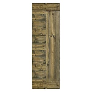 L Series 30 in. x 84 in. Aged Barrel Finished Solid Wood Barn Door Slab - Hardware Kit Not Included