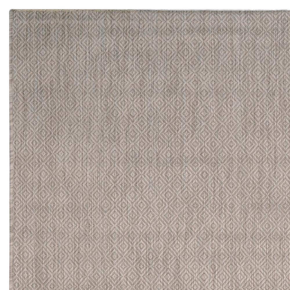 Beige and Gray Geometric Low Pile Indoor/Outdoor Area Rug