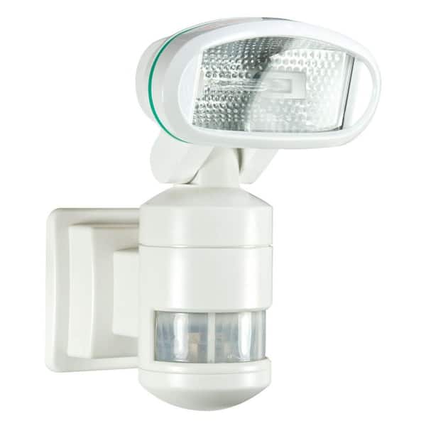 Defiant 220-Degree Outdoor White Motorized Motion-Tracking Halogen Security Light