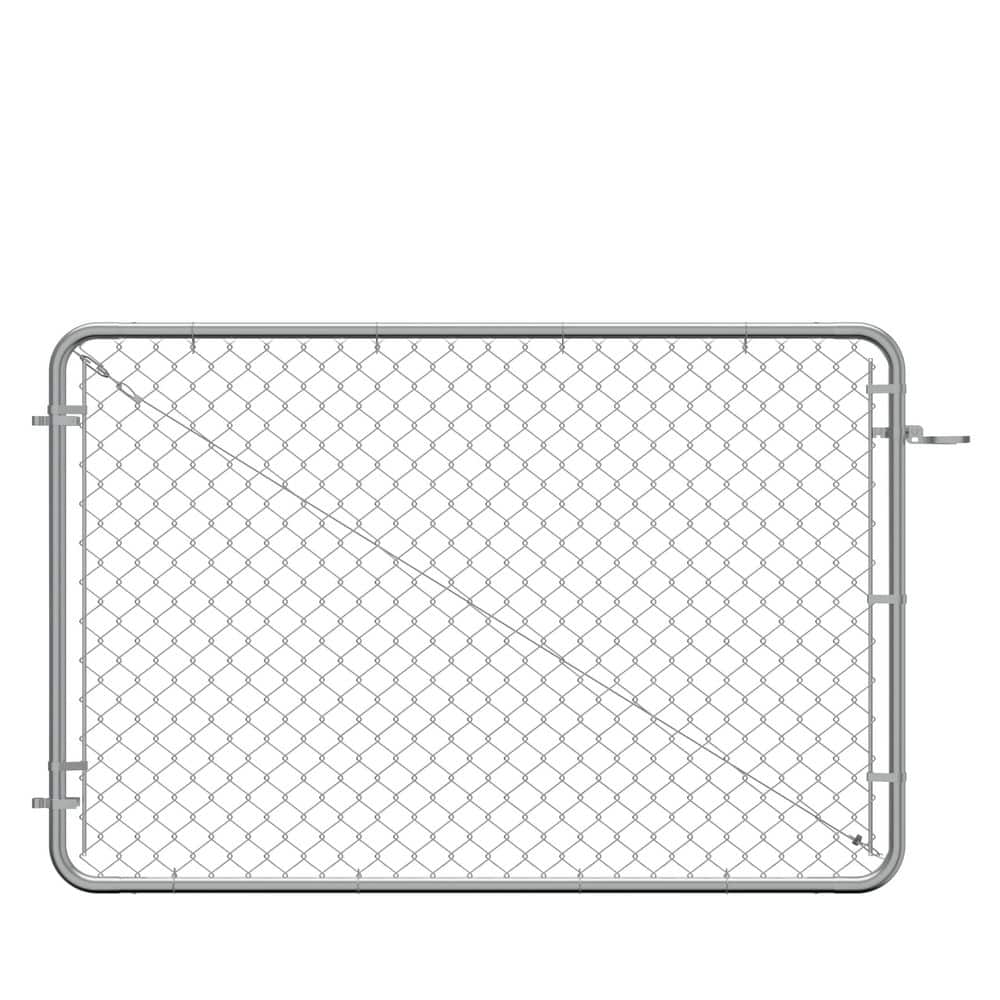 Adjustable Silver Chain Link Walk-Through Gate Kit, 4' x 6'