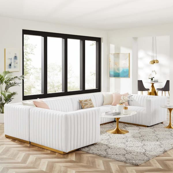 Tufted u shaped deals sectional