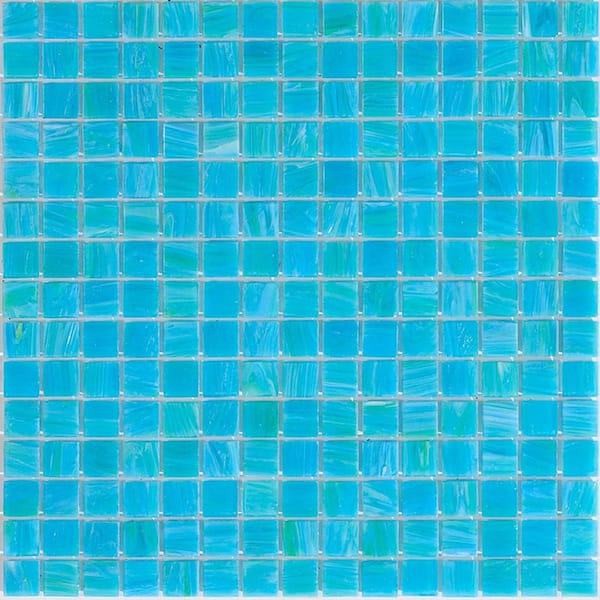 Apollo Tile Celestial 4" x 6" Glossy Blue-Green Glass Mosaic Uniform square Wall and Floor Sample Tile 0.13 sq. ft./Piece (1-Pack)