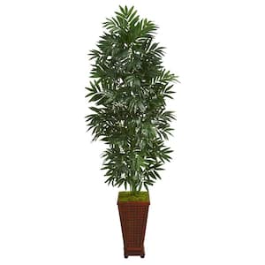 Indoor 5.5 ft. Bamboo Palm Artificial Plant in Decorative Planter