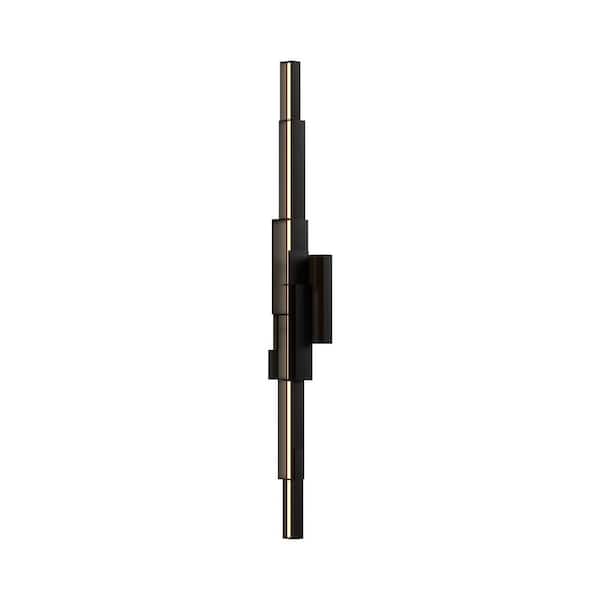 KUZCO Enzo 48 in. 1-Light 40-Watt Black Integrated LED Exterior Wall Sconce