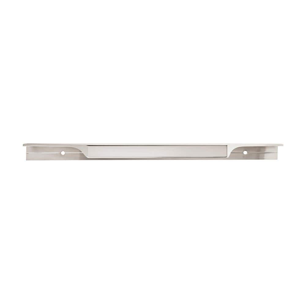 Polished Chrome Modern Cabinet Edge Pull with Mounting Hardware