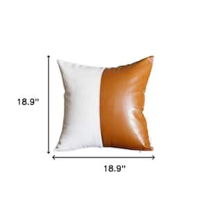 Charlie Vegan Faux Leather Detailed Throw Pillow Set of 4 18.9 in. x 18.9 in.