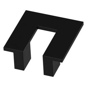 Square Cutout 1-1/4 in. (32mm) Center-to-Center Matte Black Drawer Pull