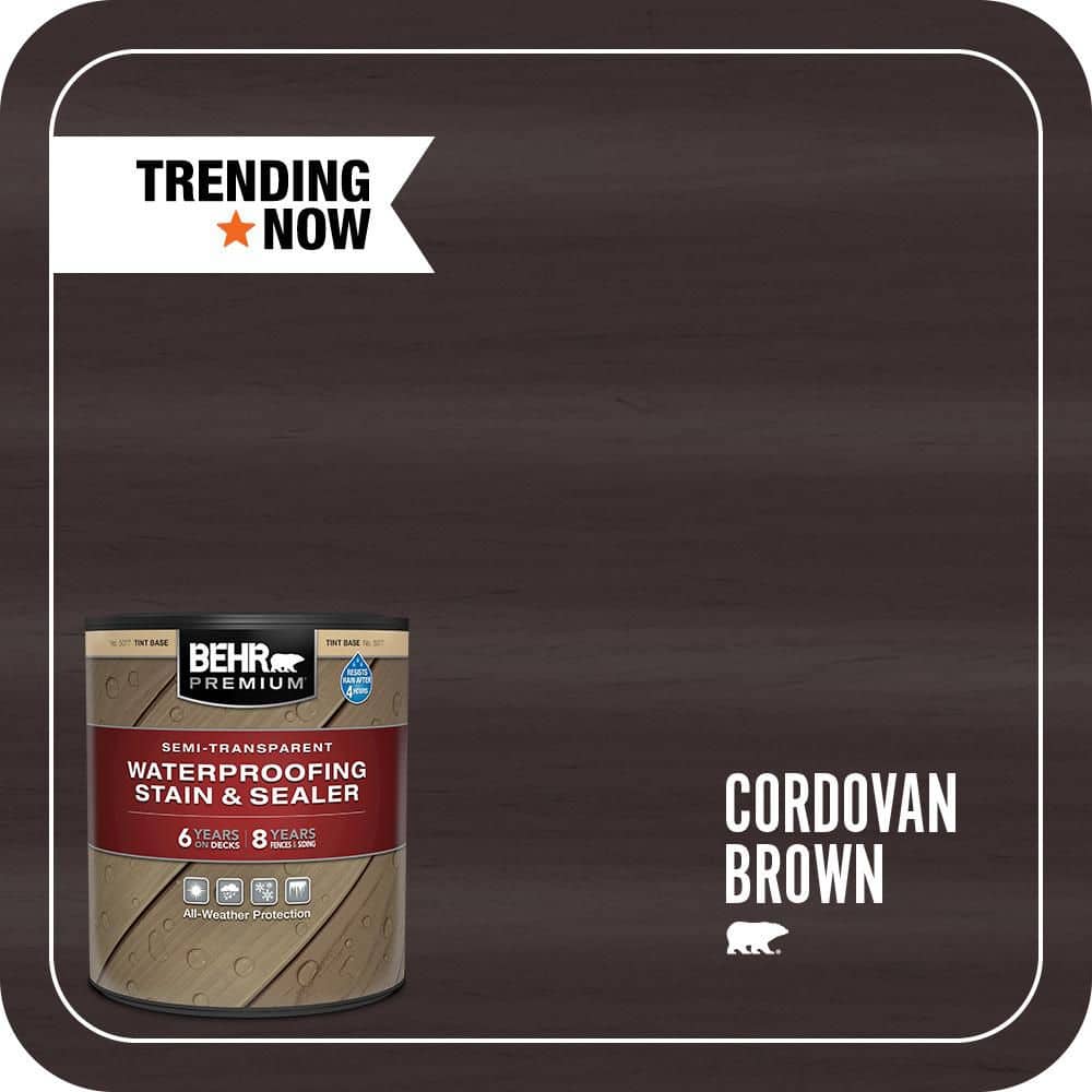 BEHR PREMIUM 1 qt. #ST-104 Cordovan Brown Semi-Transparent