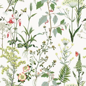 Berkshire Meadow Floral Grass Vinyl Peel and Stick Wallpaper Roll ( Covers 30.75 sq. ft. )