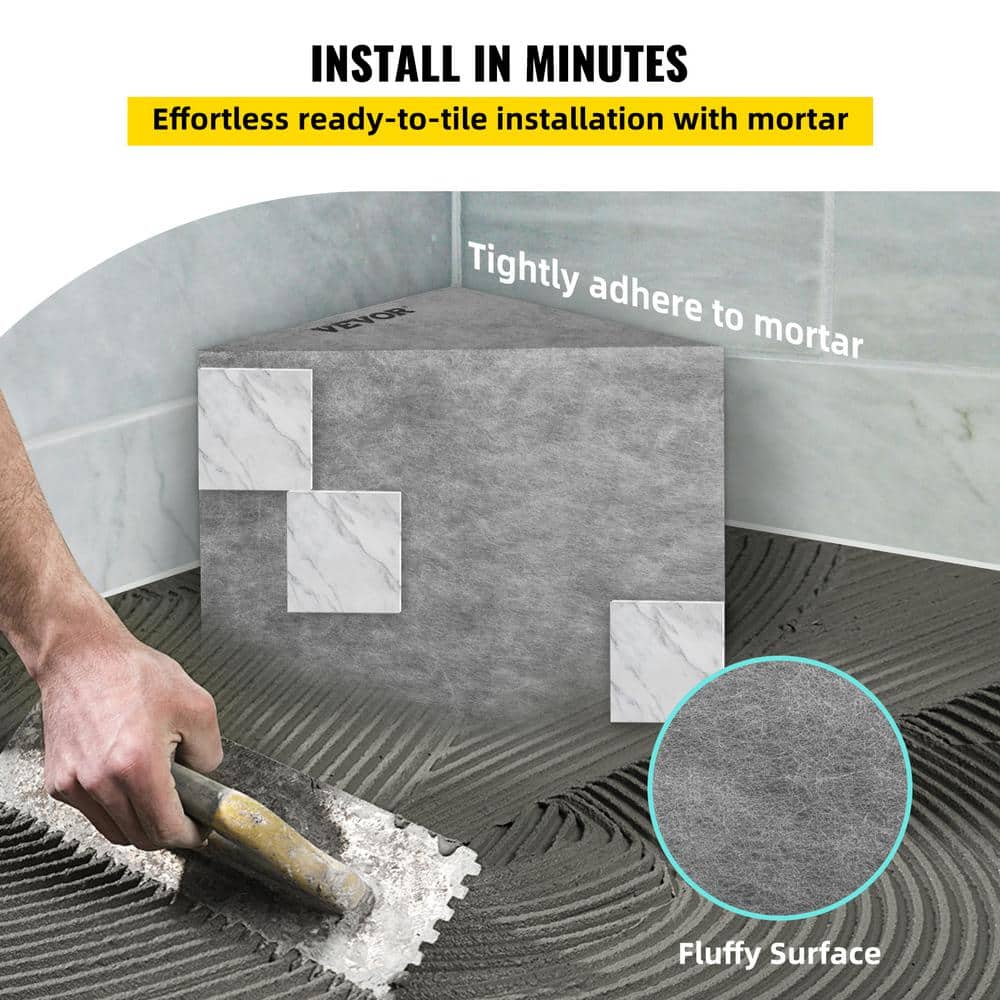 Gray Polystyrene Ready-to-Tile Corner Shower Seat