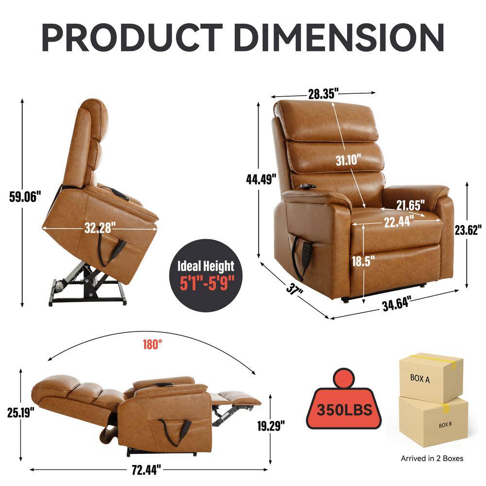 Product dimension diagram of recliner showing measurements