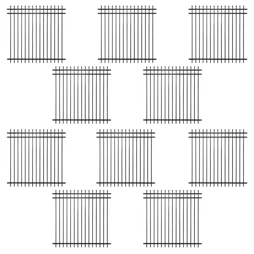 6 ft. x 6 ft. Heavy-Duty Steel Spaced Bar Pointed Pinnacle Flat Metal Fence Panel (Pack of 10) price history on PriceWatchPro