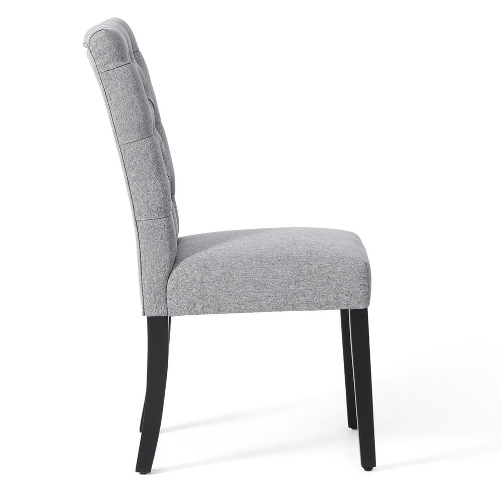 High Parsons Linen Upholstered Side Chair in Gray