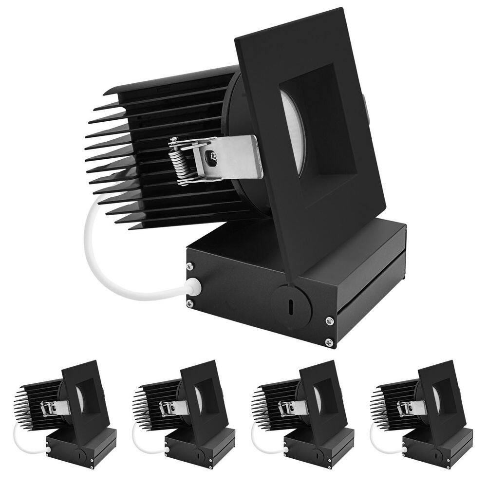 4 in. Integrated LED Trimless Regressed Spotlight with Square Black Trim, 5CCT, CRI90, 22W, 1700LM Dimmable IC Rated 4Pk price history on PriceWatchPro
