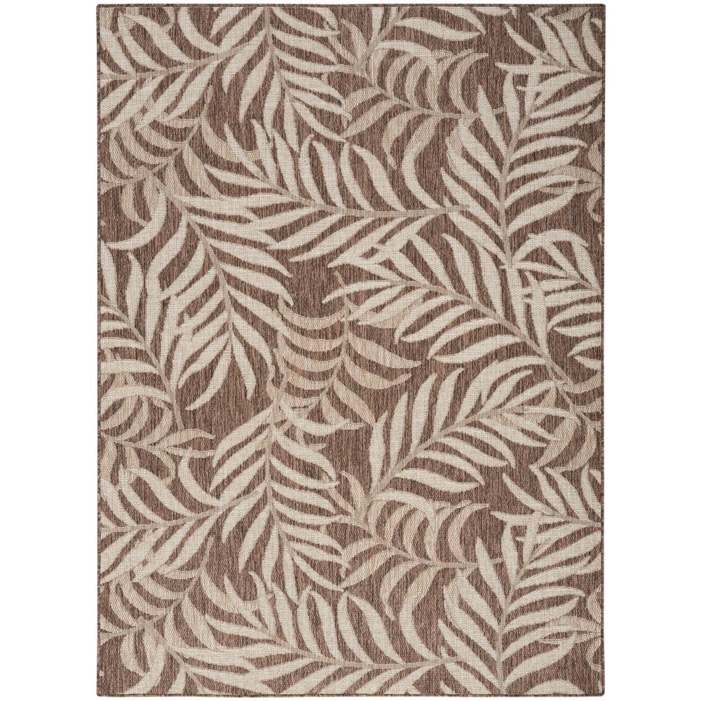 Nourison Garden Oasis Mocha 6 ft. x 9 ft. Nature-inspired Contemporary Area Rug