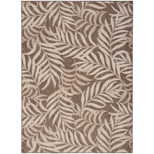 Garden Oasis Mocha 6 ft. x 9 ft. Nature-inspired Contemporary Area Rug